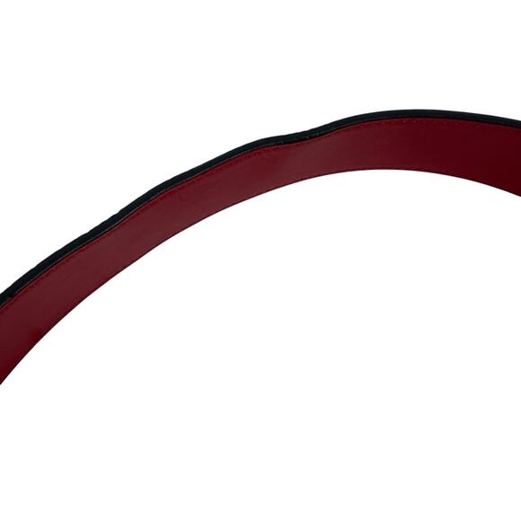 Christian Louboutin CL Logo Crocodile Reversible Leather Belt Blue Size 85/34 - Picture 5 of 14